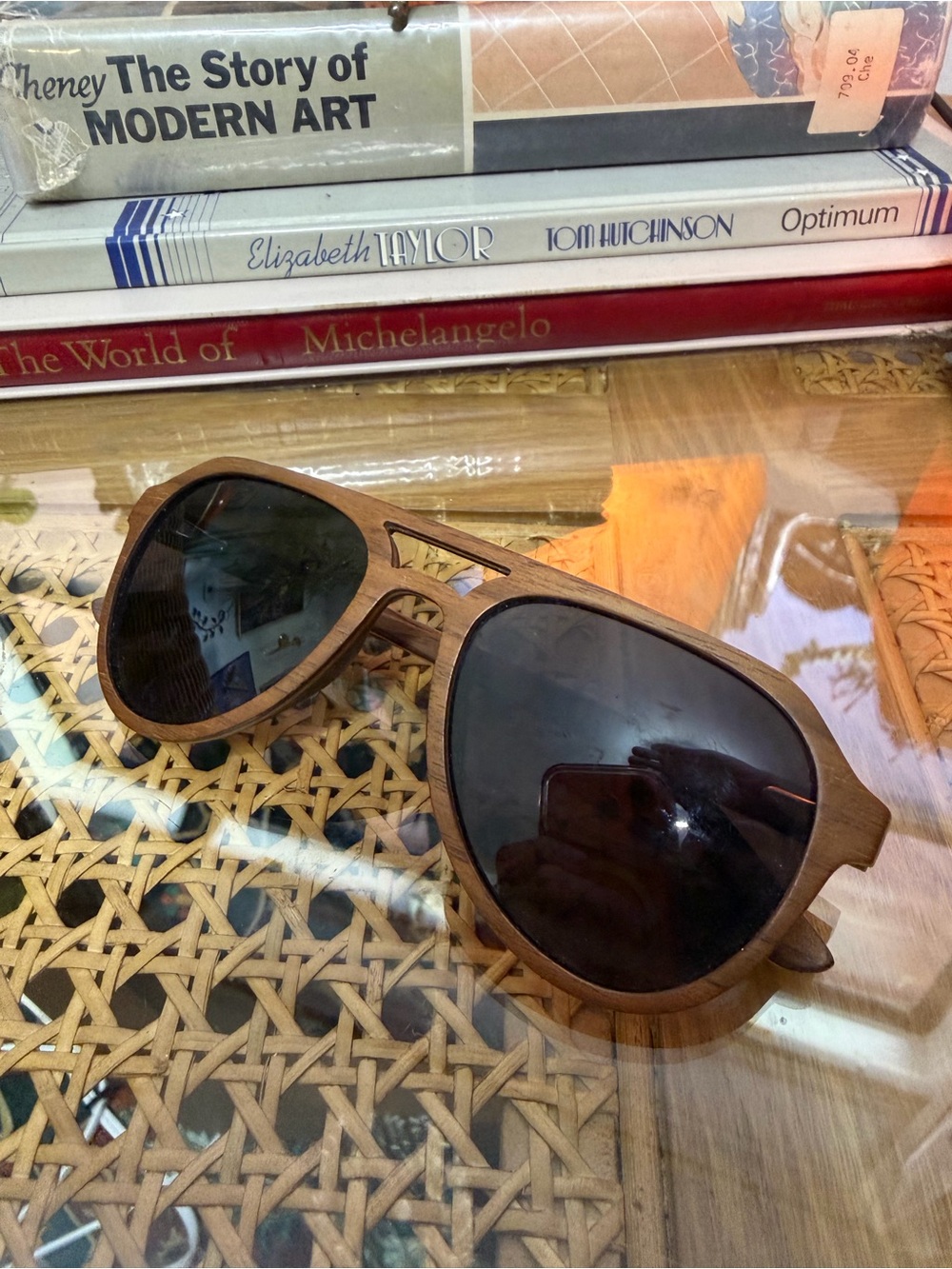 WOODONLY Wooden Aviator Polarized Sunglasses Brown Unisex